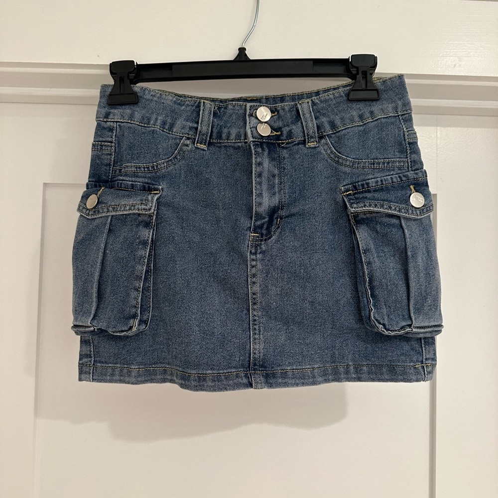 blue jean skirt